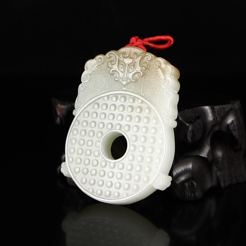 Natural Hetian Jade Pendant with Certificate - 2