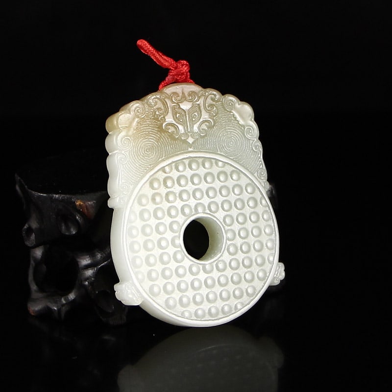 Natural Hetian Jade Pendant with Certificate - 3