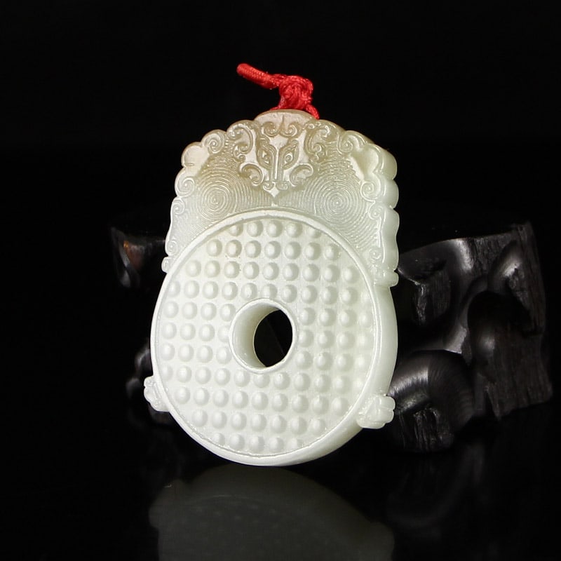 Natural Hetian Jade Pendant with Certificate - 4