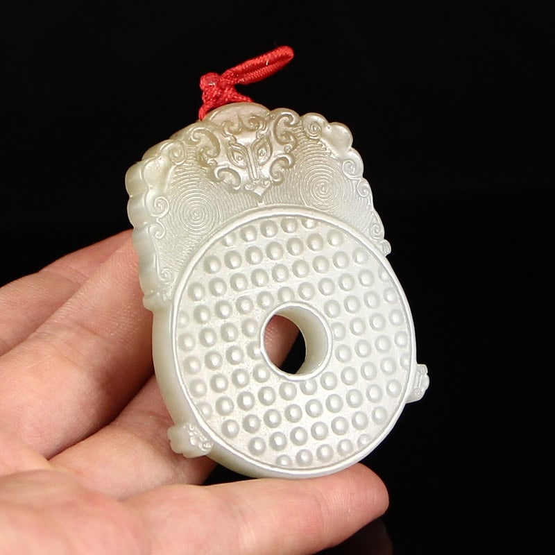 Natural Hetian Jade Pendant with Certificate - 5