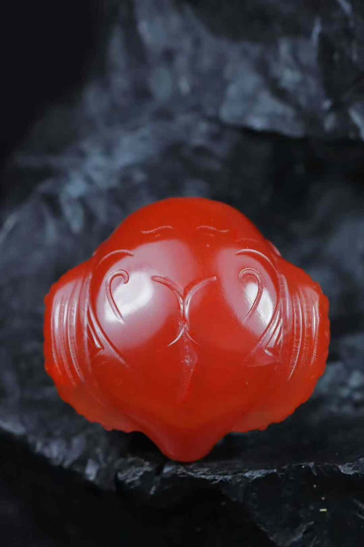 Nanhong Agate Pendant - Tiger Head - 5