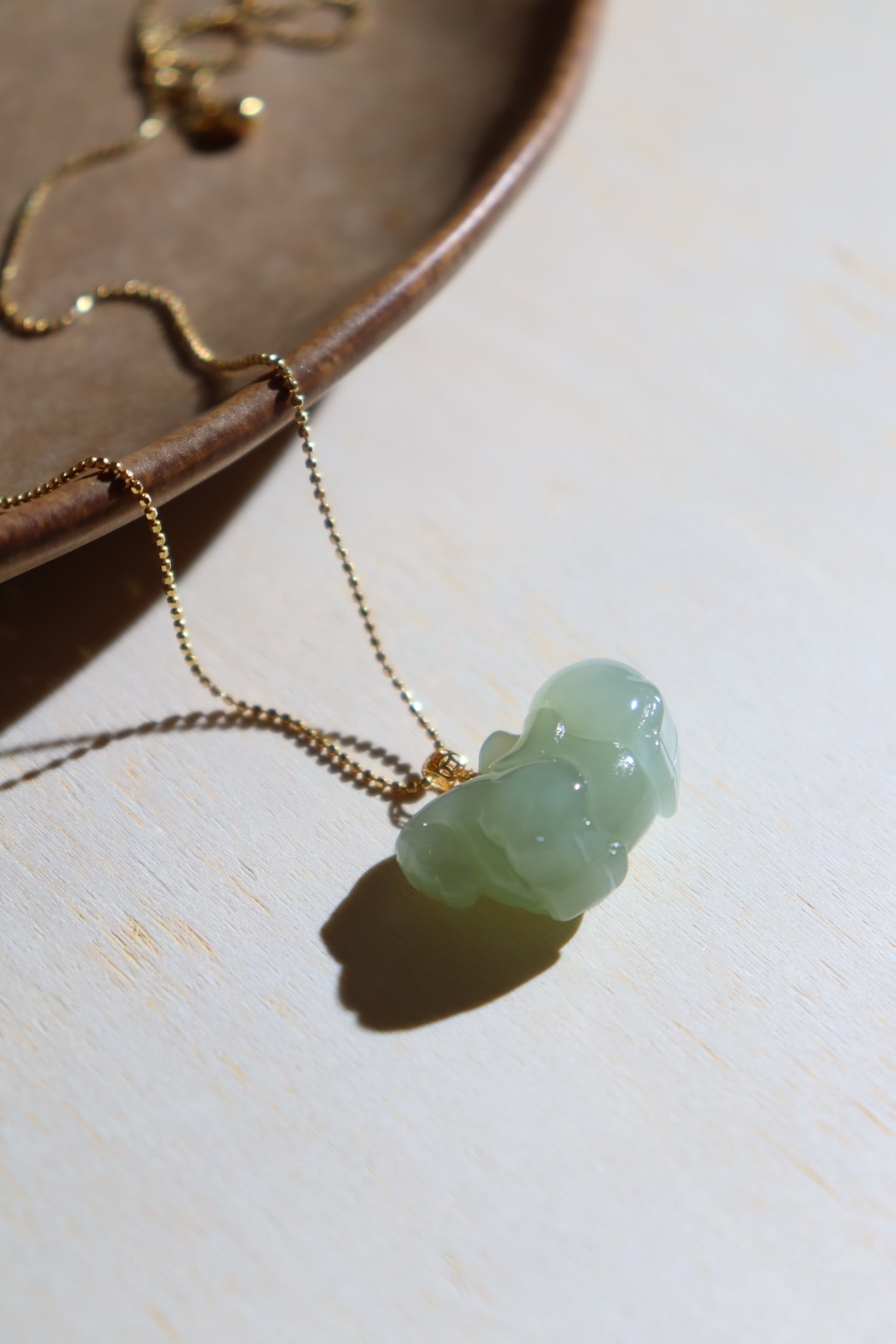 18K Gold Inlay Hetian Jade Horse Pendant - 6