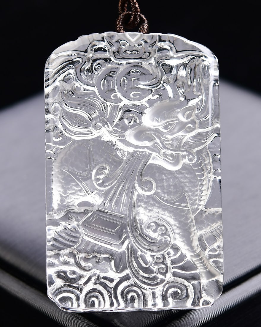 White Crystal Pendant - Dragon - 2