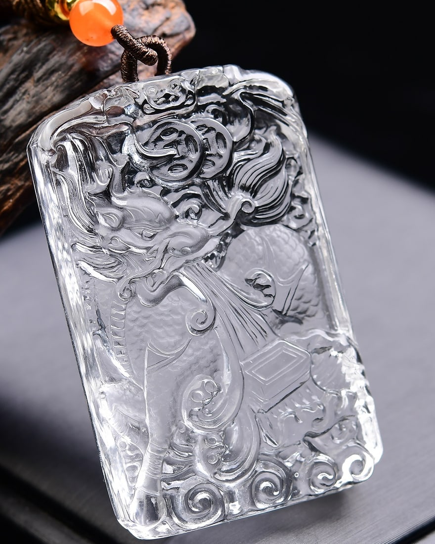 White Crystal Pendant - Dragon - 3