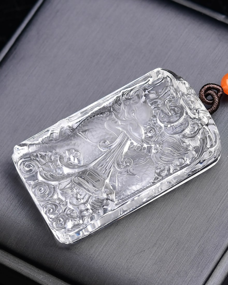 White Crystal Pendant - Dragon - 4