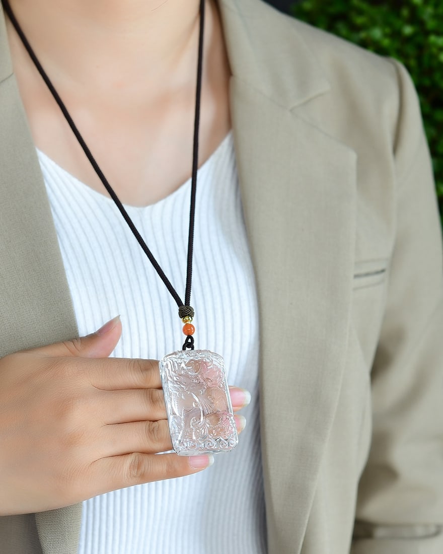 White Crystal Pendant - Dragon - 6