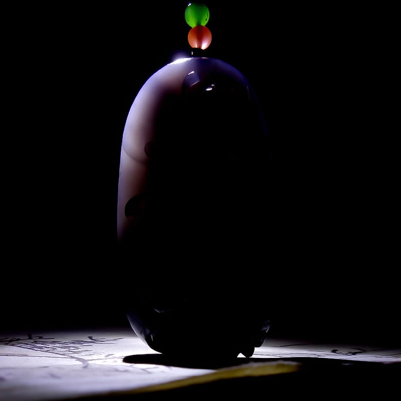 Hetian Jade Hand-Carved Magpie & Lotus Pendant with Certificate - 6