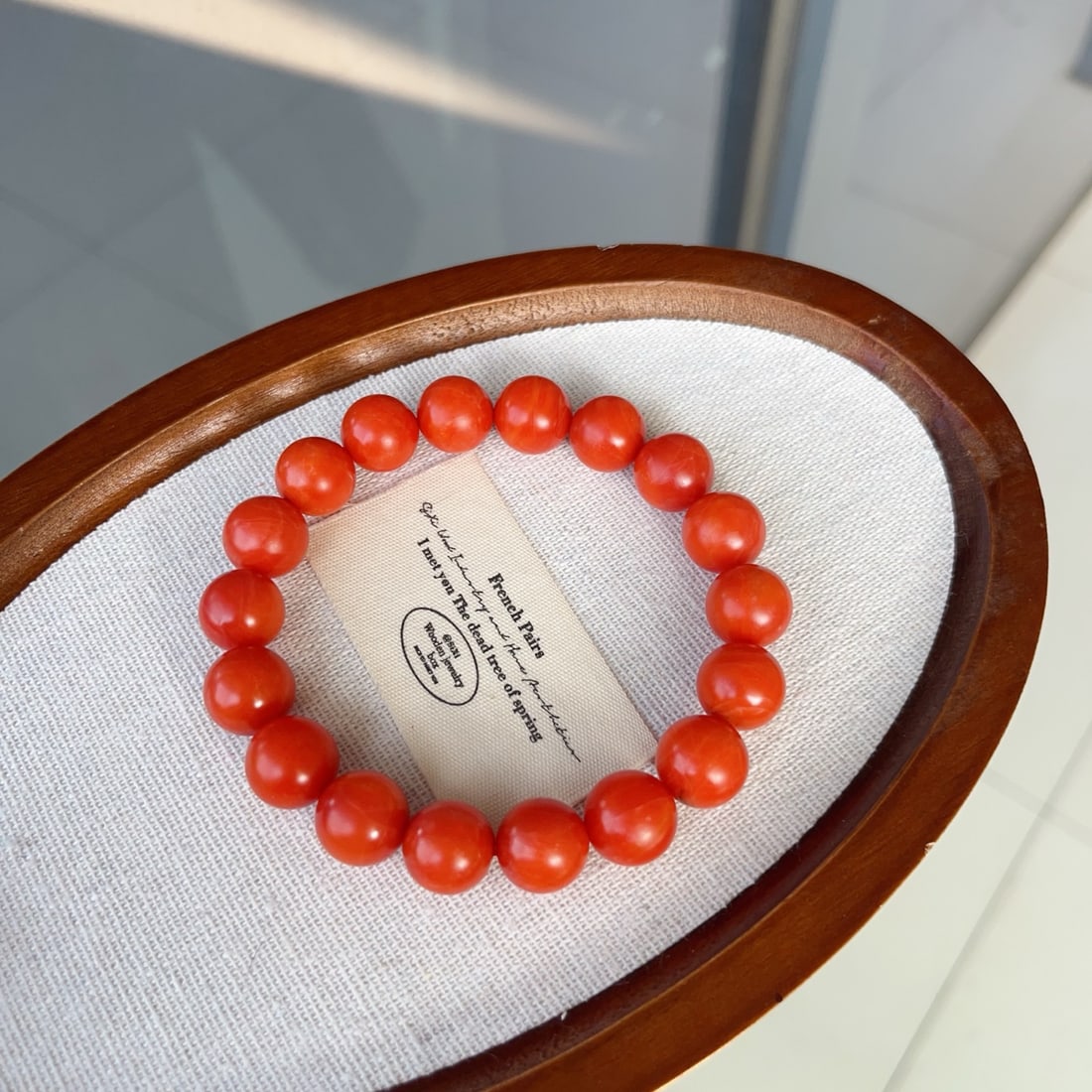 12mm Baoshan Nanhong Agate Beads Bracelet Bangle - 4