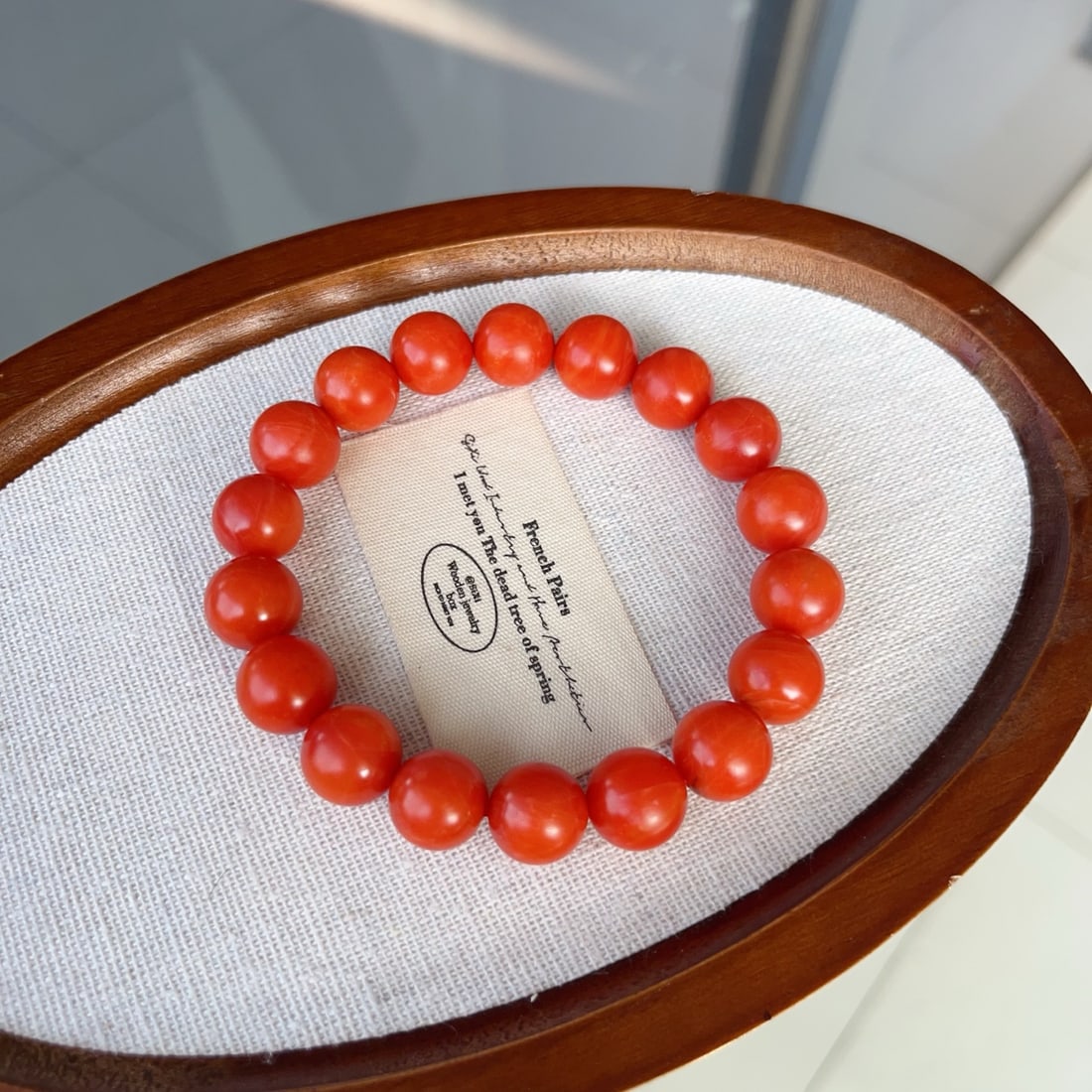 12mm Baoshan Nanhong Agate Beads Bracelet Bangle - 5