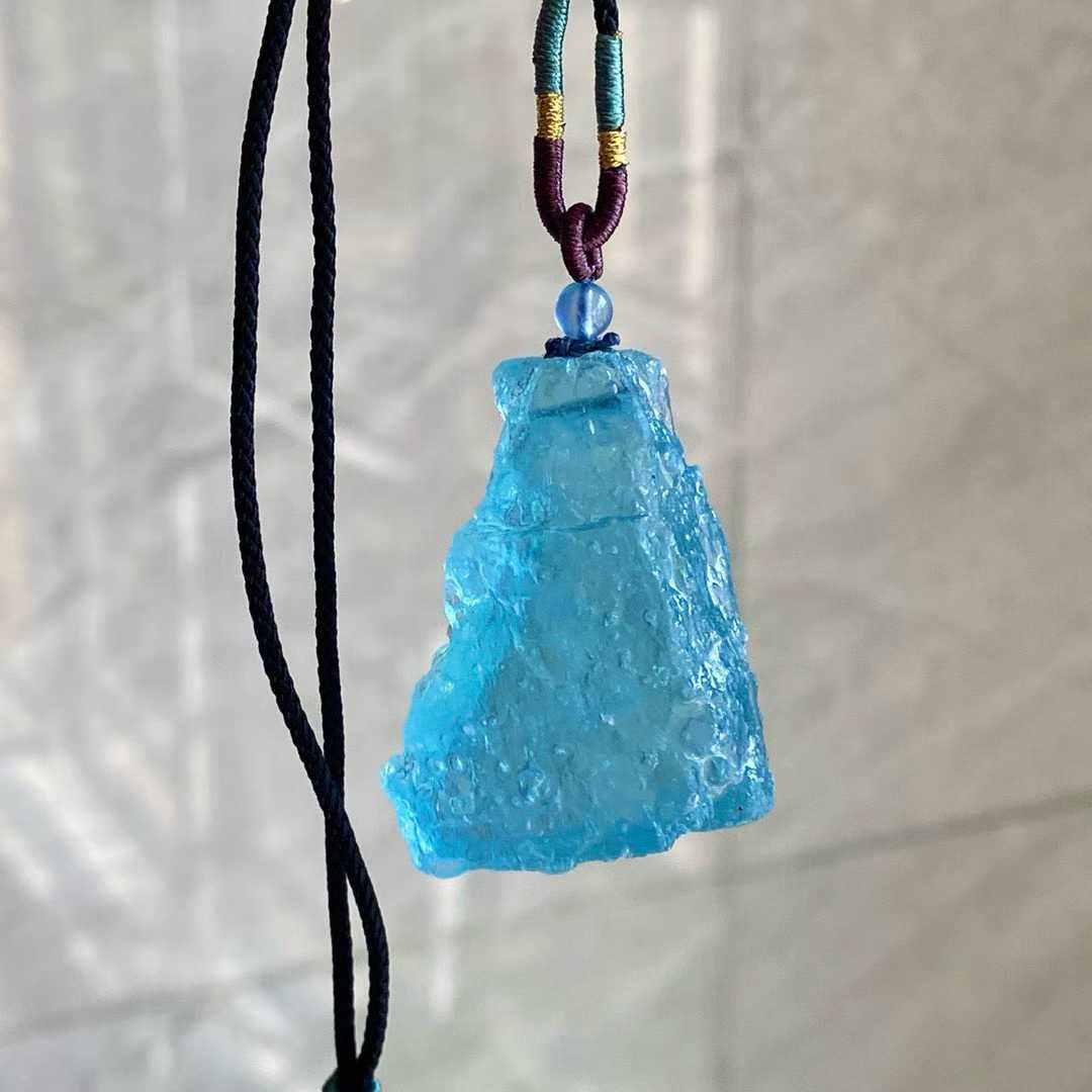 Natural Aquamarine Original Stone Pendant - 8