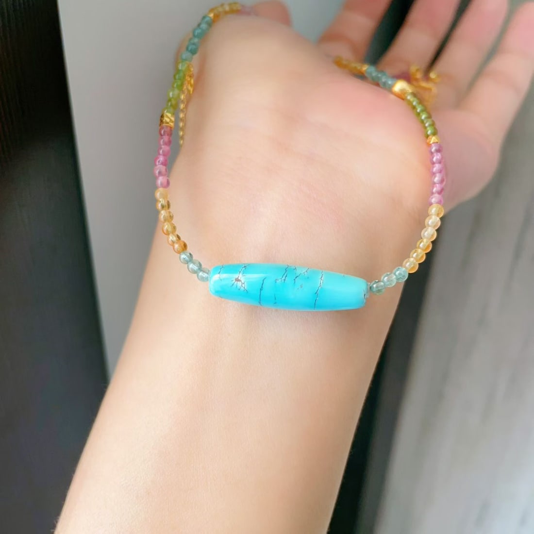 Turquoise & Tourmaline Necklace - 7