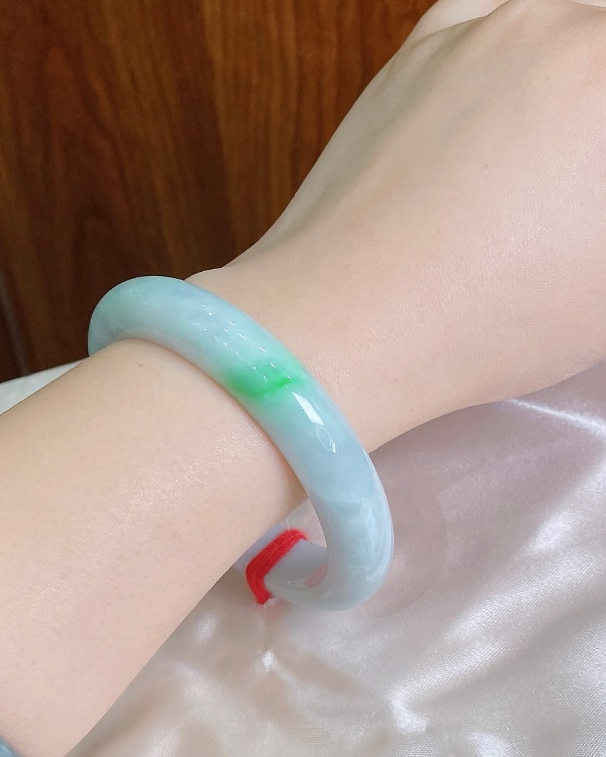 Inside Diameter 57.5mm Jadeite Bracelet Bangle with Certificate - 4