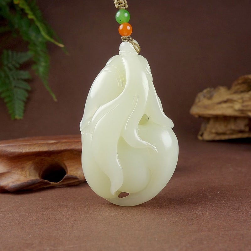 Hetian Jade Hand-Carved Naked Woman Pendant with Certificate - 5