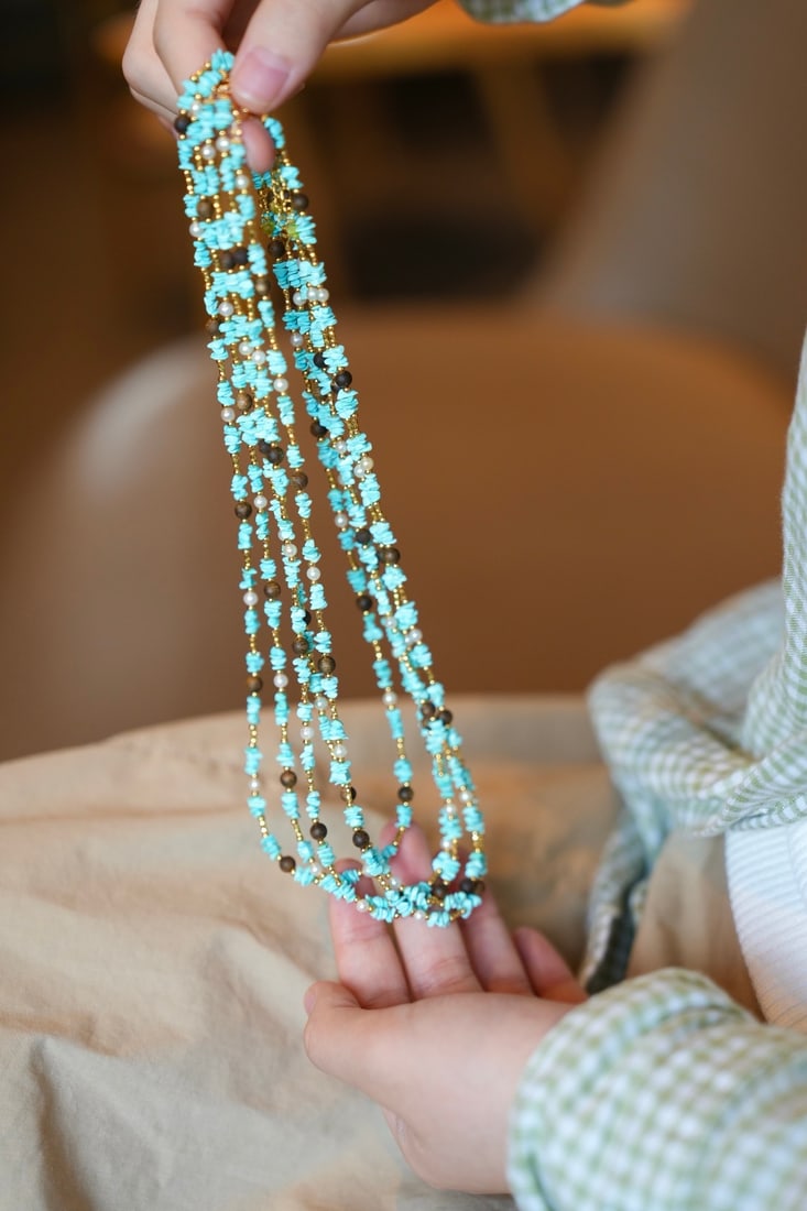 Turquoise,Chenxiang Wood Necklace - 5