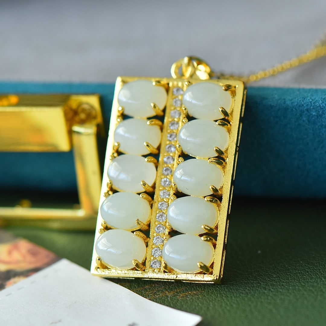 Hetian Jade Abacus Pendant - 2