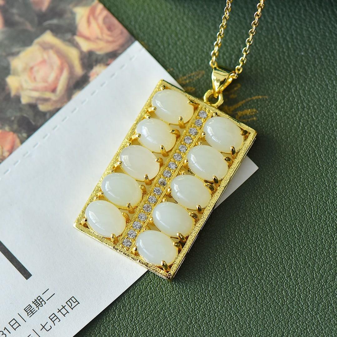 Hetian Jade Abacus Pendant - 3