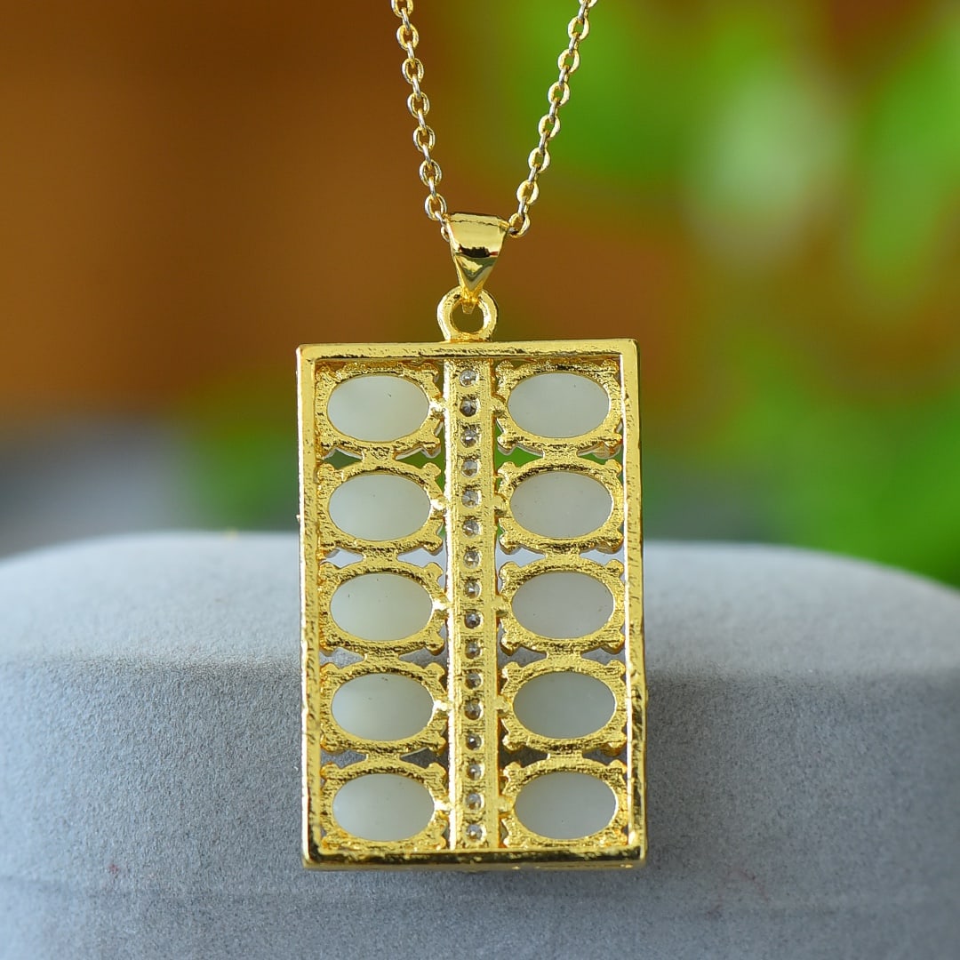 Hetian Jade Abacus Pendant - 5