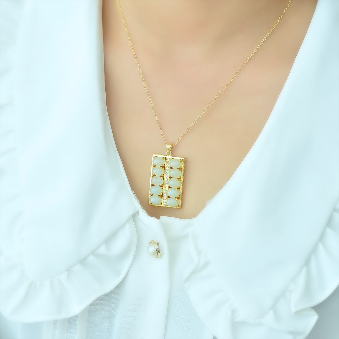 Hetian Jade Abacus Pendant - 6