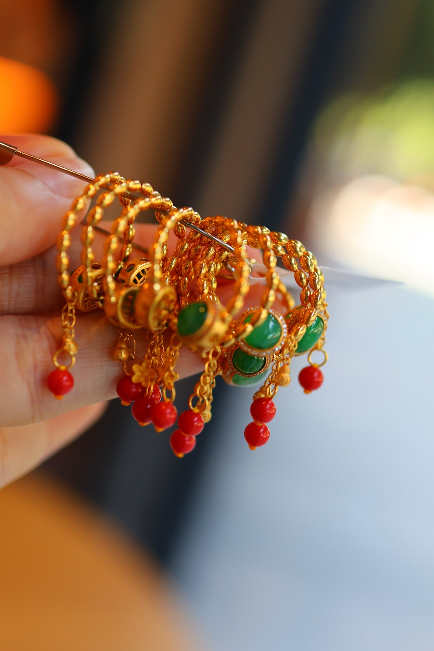 18K Gold Inlay Jadeite Ring - 2