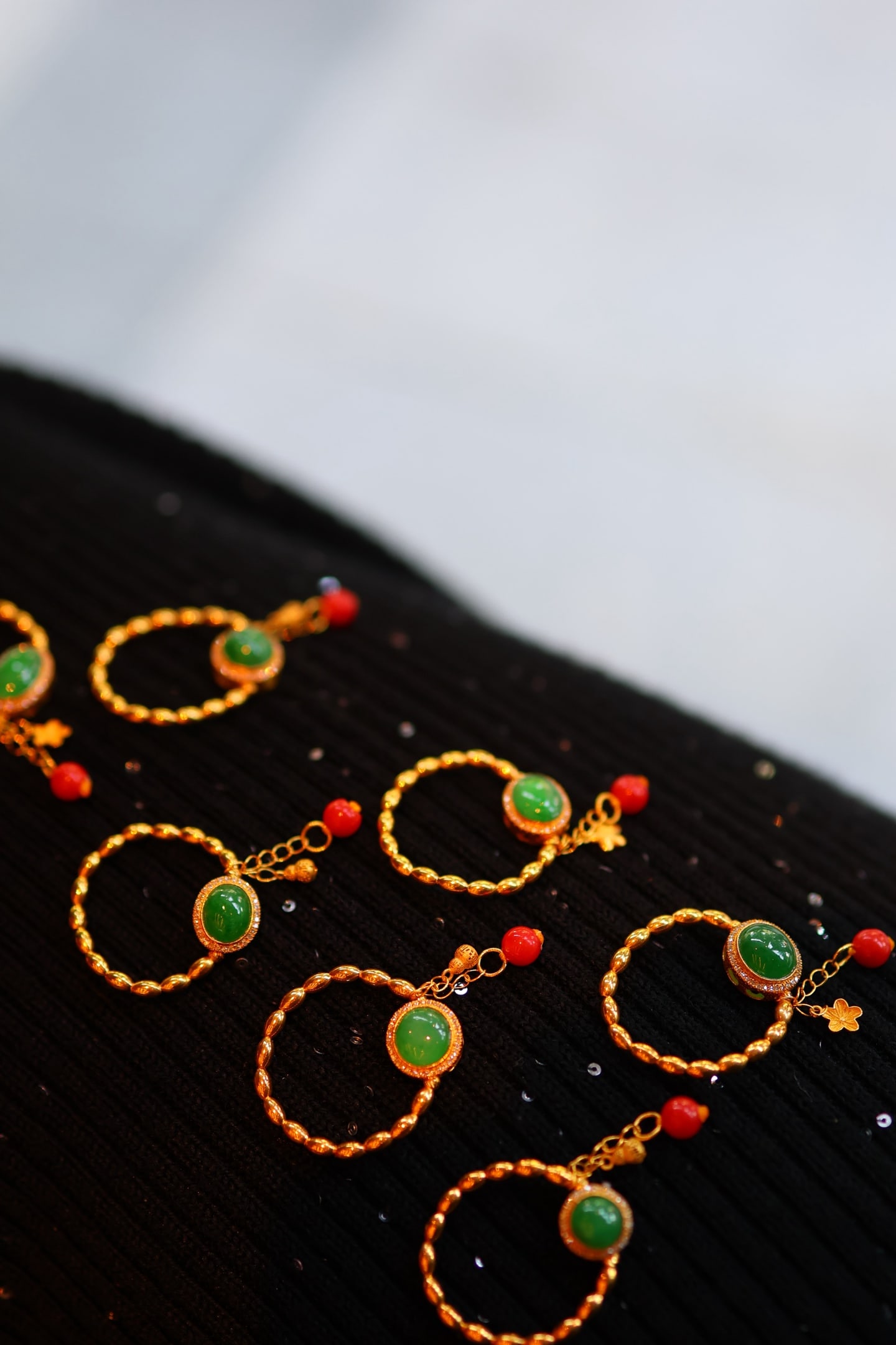 18K Gold Inlay Jadeite Ring - 5