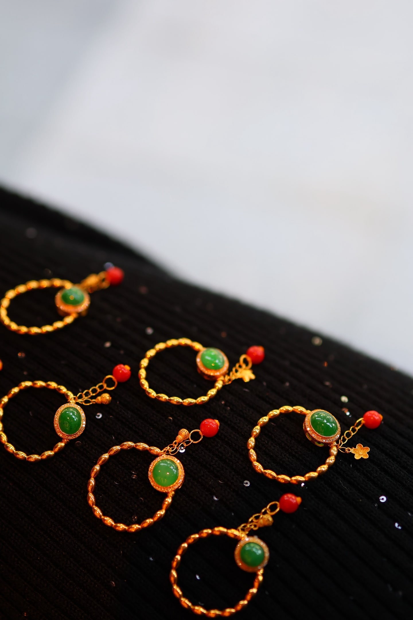 18K Gold Inlay Jadeite Ring - 8