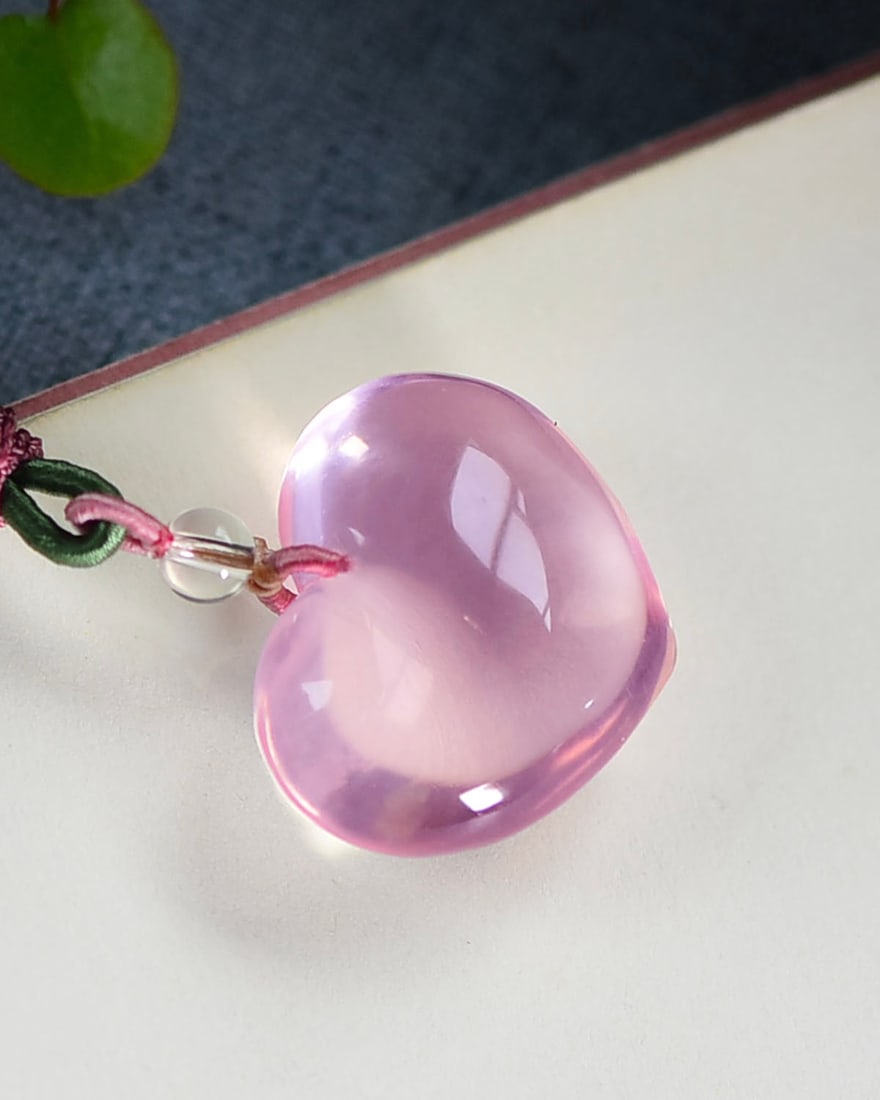 Pink Crystal Heart-shaped Pendant - 4