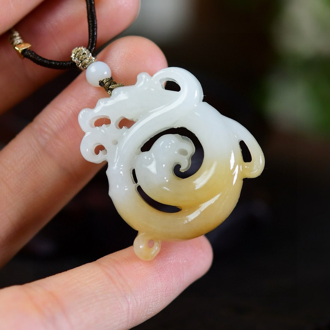 Hetian Jade Pendant - Dragon - 4