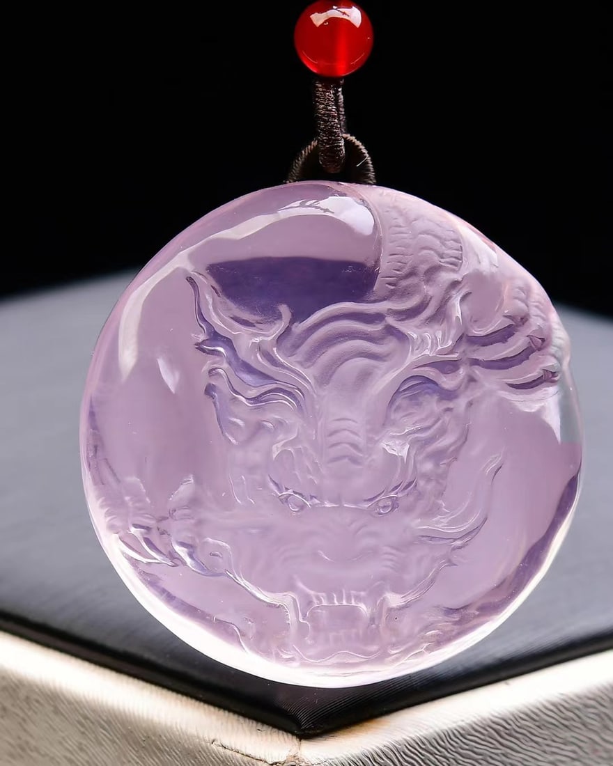 Pink Crystal Pendant - Dragon - 2