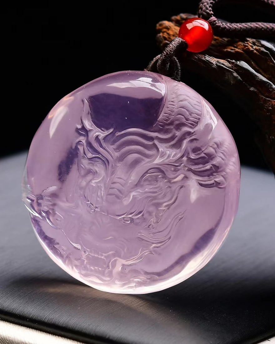 Pink Crystal Pendant - Dragon - 3