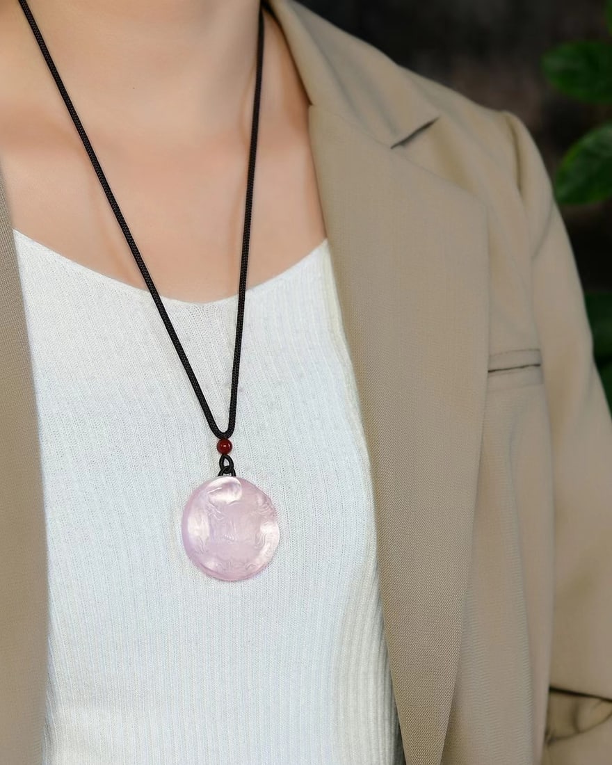 Pink Crystal Pendant - Dragon - 5