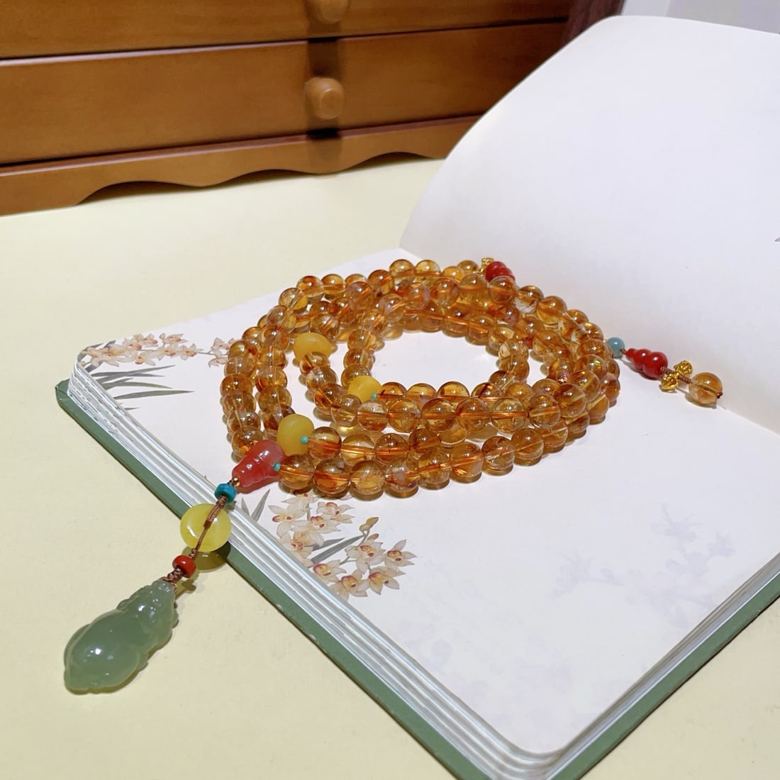 Hand knitting Yellow Citrine Hand Chain & Pixiu Pendant - 4