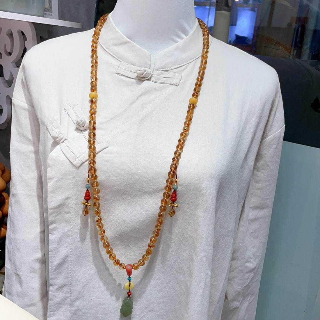 Hand knitting Yellow Citrine Hand Chain & Pixiu Pendant - 6