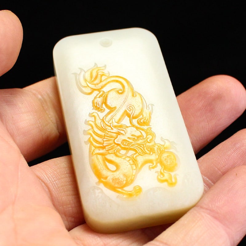 Hetian Jade Pendant - Dragon - 7