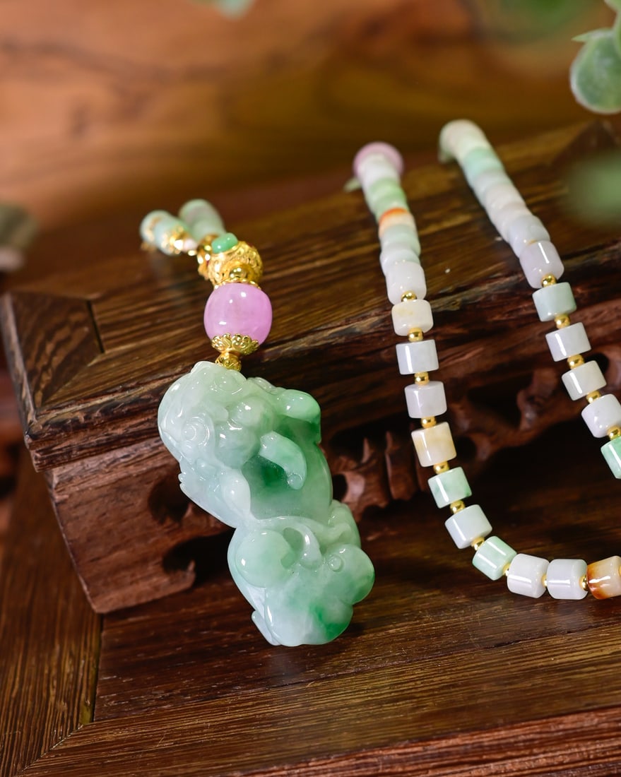 Jadeite Pixiu Pendant & Necklace - 2