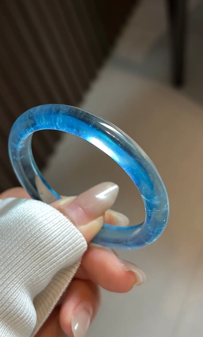 Inside Diameter 51.3mm Aquamarine Bracelet Bangle - 2