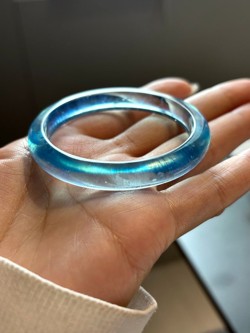 Inside Diameter 51.3mm Aquamarine Bracelet Bangle - 3
