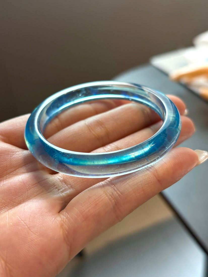 Inside Diameter 51.3mm Aquamarine Bracelet Bangle - 4
