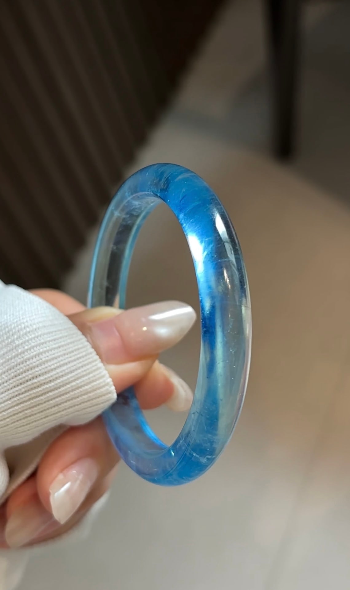 Inside Diameter 51.3mm Aquamarine Bracelet Bangle - 5