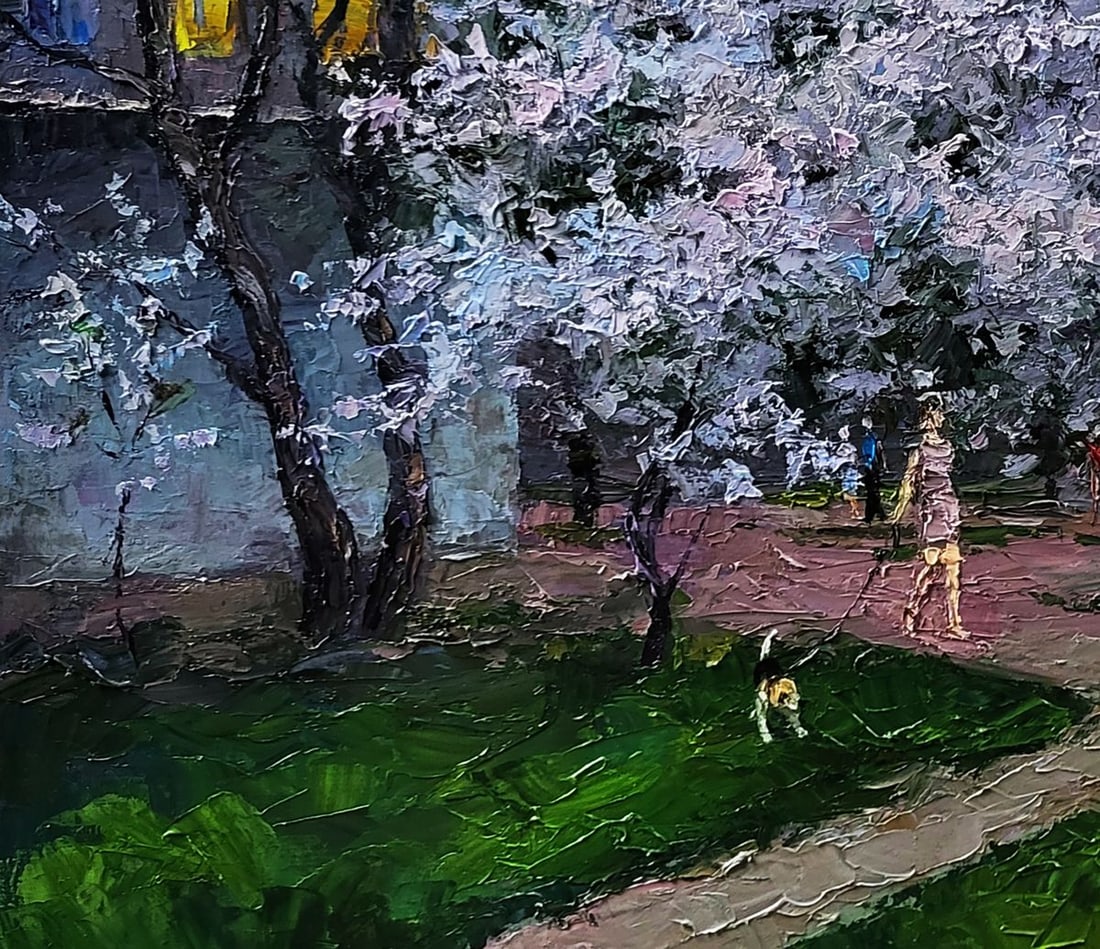 Oil painting Evening courtyard in the city Boris Serdyuk - 5