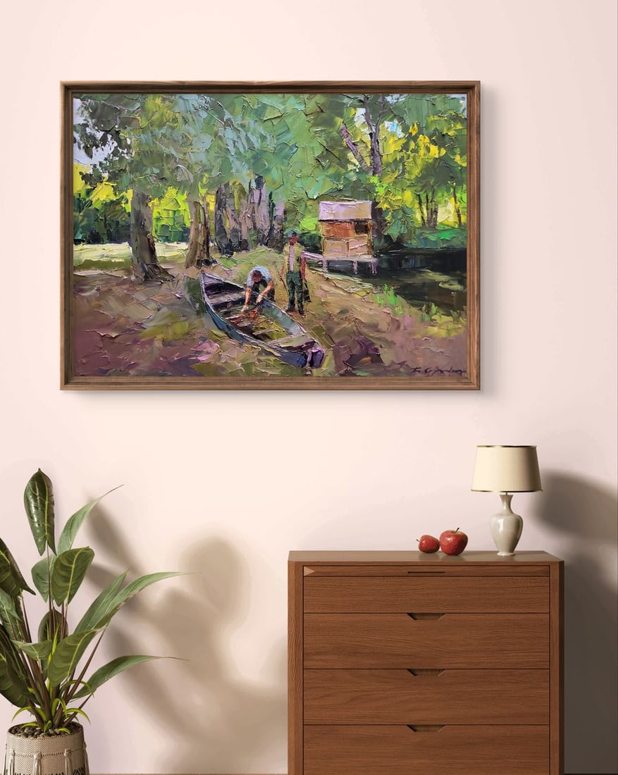 Oil painting A boat near the shore Boris Serdyuk - 3