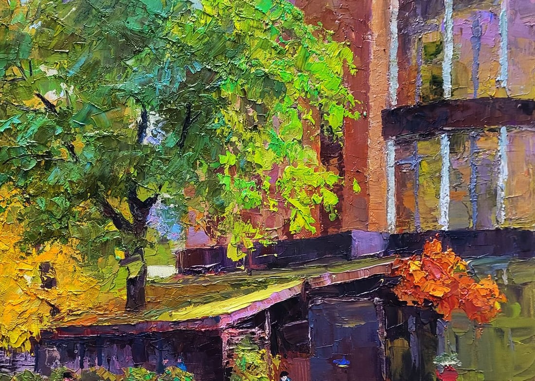 Oil painting Cafe Wine and Friends Boris Serdyuk - 5