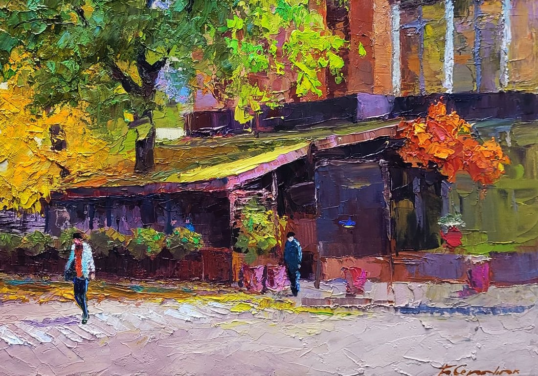 Oil painting Cafe Wine and Friends Boris Serdyuk - 7