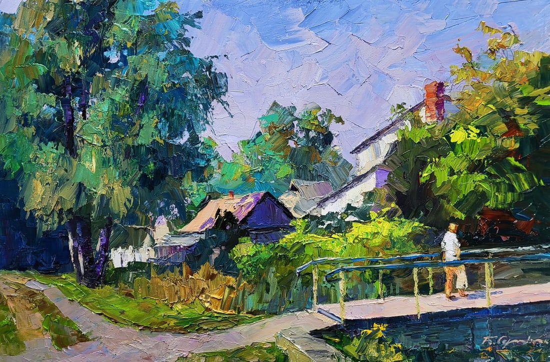 Oil painting Over the bridge in the forest Boris Serdyuk: Title: Oil painting Over the bridge in the forest Boris Serdyuk Description: NoSERB 1261Oil painting Over the bridge in the forest Boris Serdyuk presents a refined landscape filled with harmony, depth