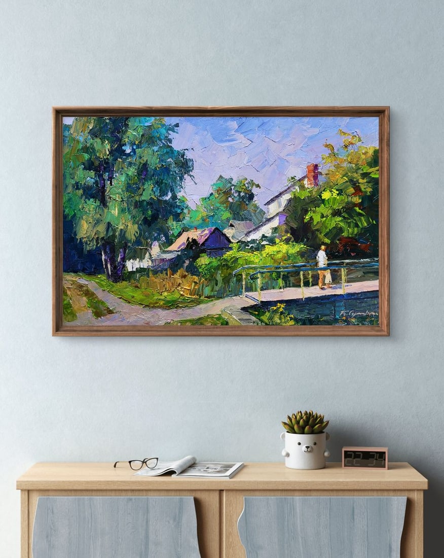 Oil painting Over the bridge in the forest Boris Serdyuk - 2