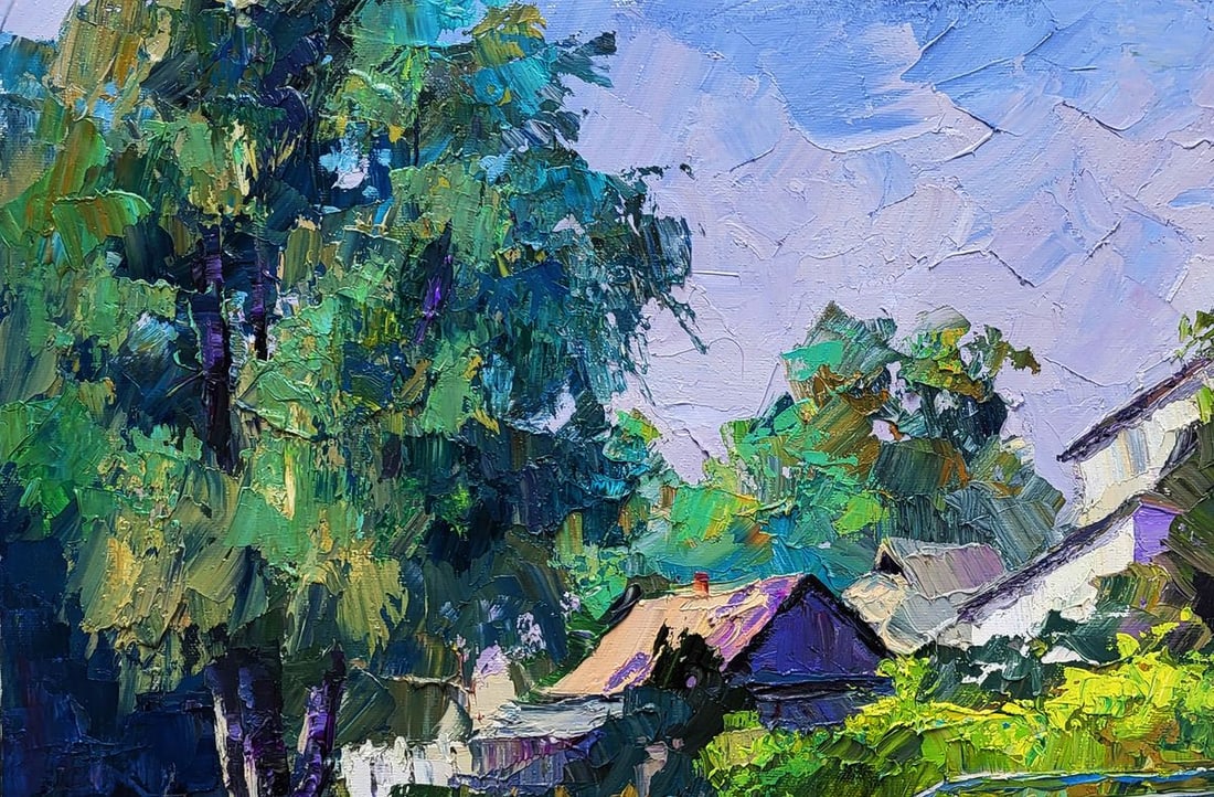 Oil painting Over the bridge in the forest Boris Serdyuk - 4