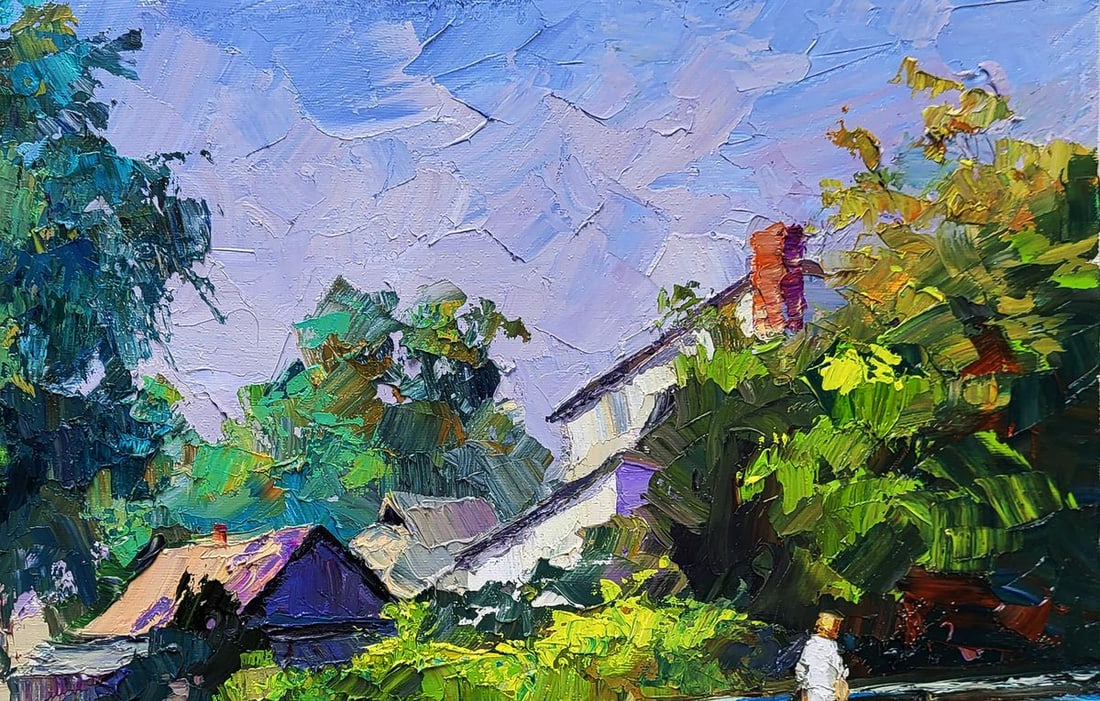 Oil painting Over the bridge in the forest Boris Serdyuk - 5