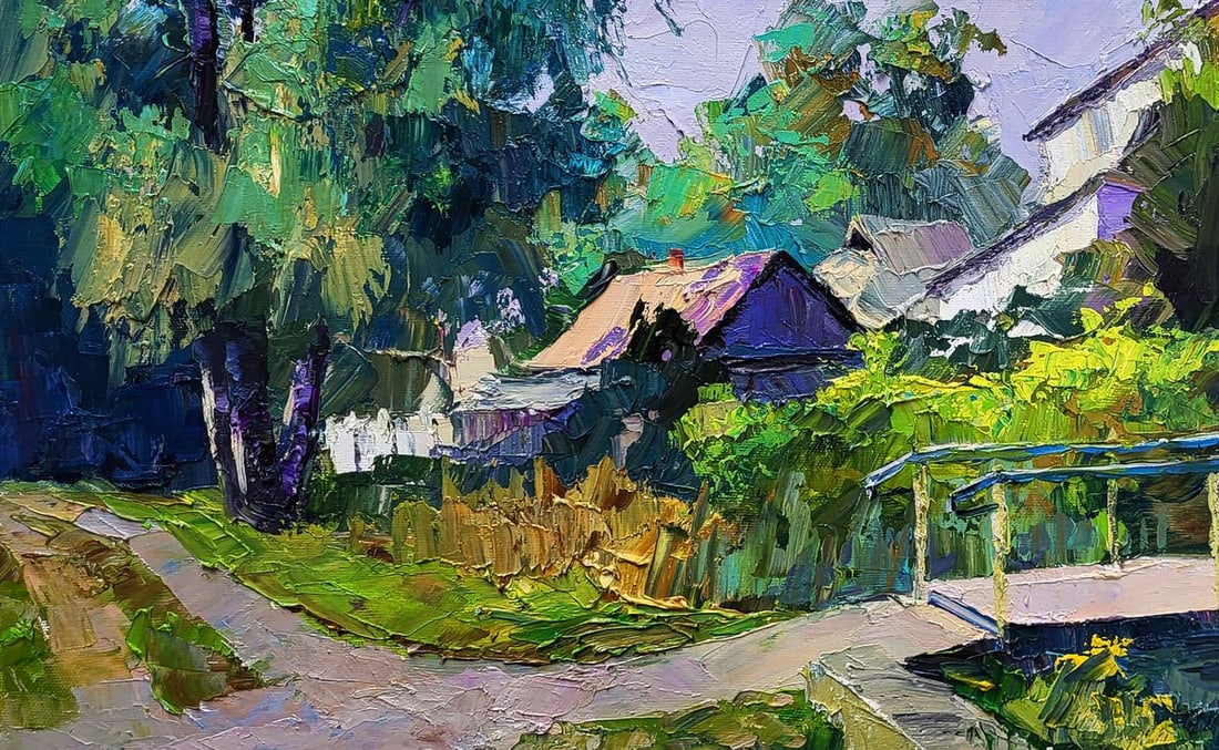 Oil painting Over the bridge in the forest Boris Serdyuk - 6