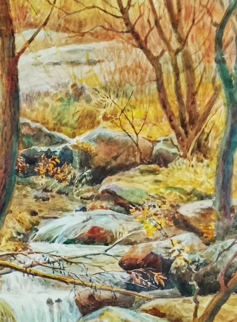 Watercolor painting Forest stream Vitaly Duhnevich - 3