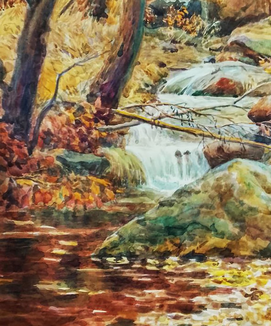 Watercolor painting Forest stream Vitaly Duhnevich - 4