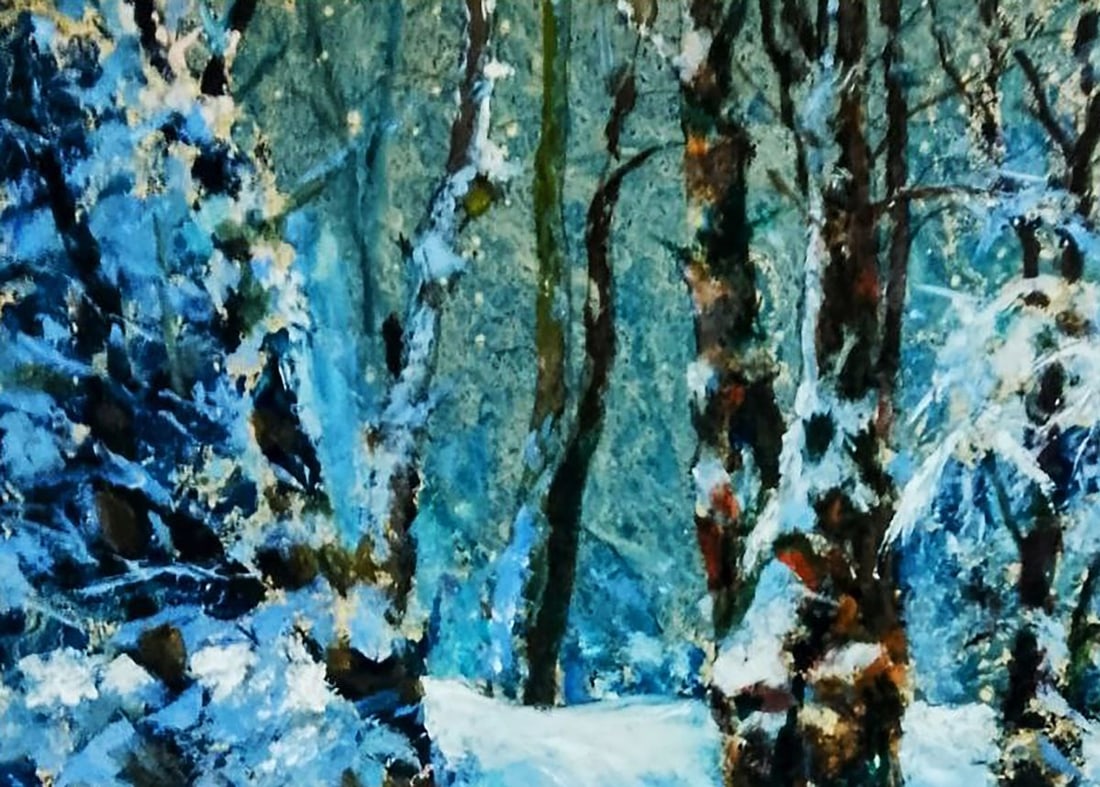 Oil painting The forest was covered with snow Vitaly Duhnevich - 2